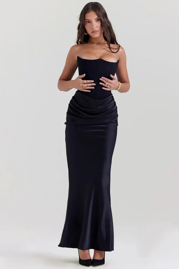 Nuria | Vestido largo de Satén